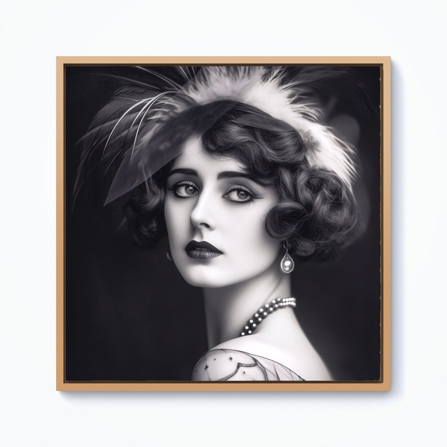 Glamorous Edwardian Showgirl Framed Canvas