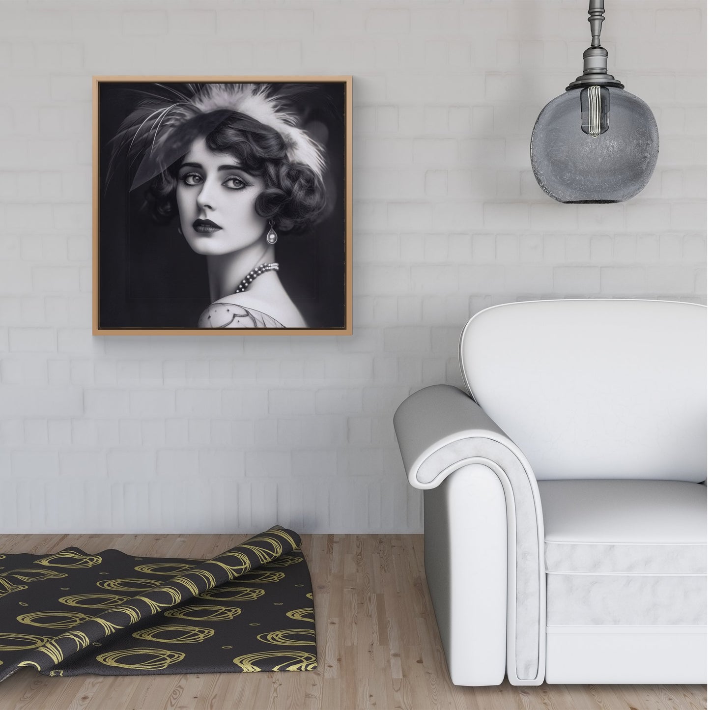 Glamorous Edwardian Showgirl Framed Canvas