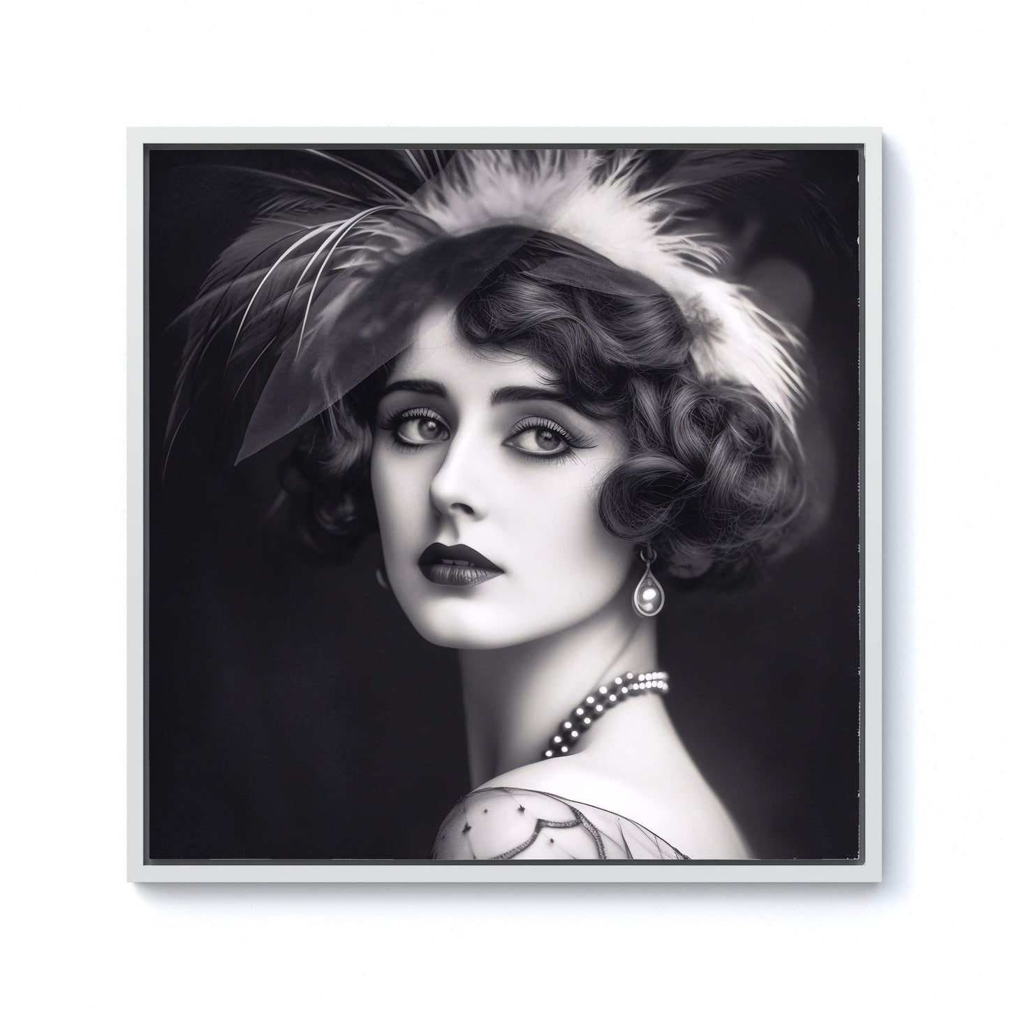 Glamorous Edwardian Showgirl Framed Canvas