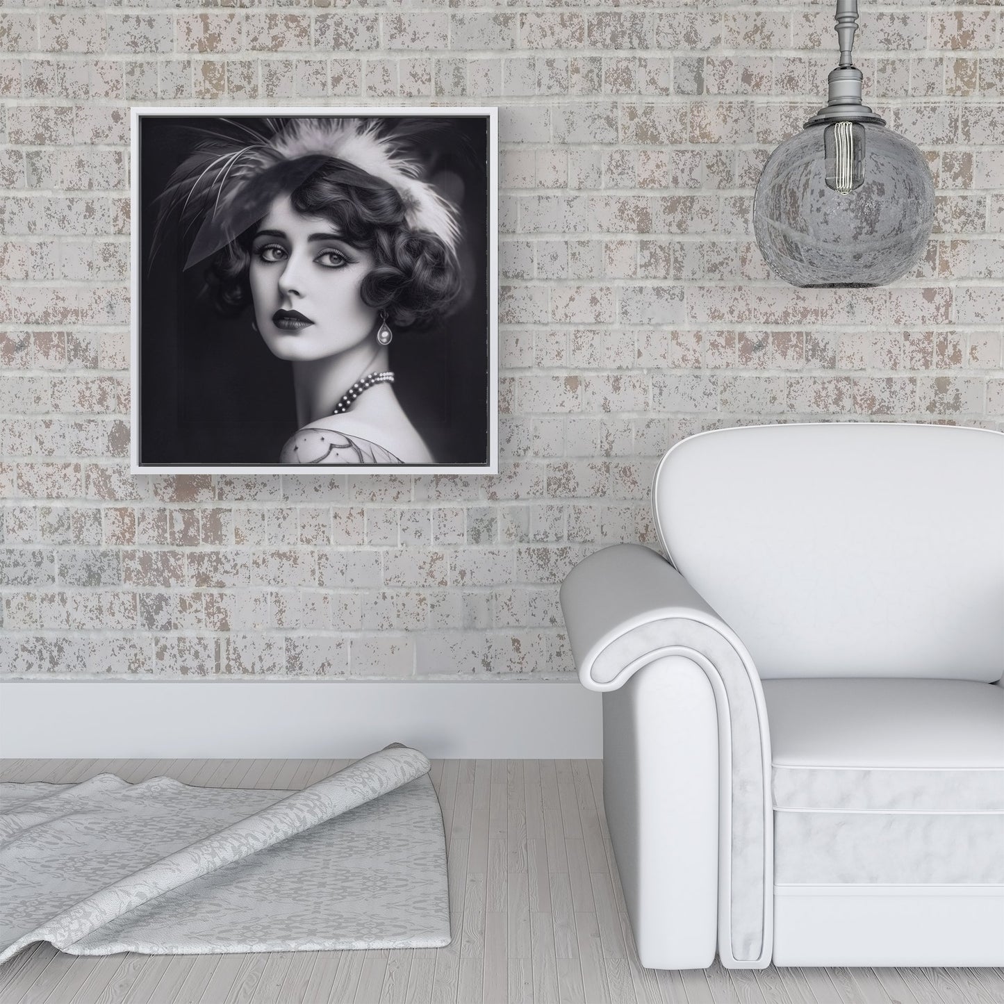 Glamorous Edwardian Showgirl Framed Canvas