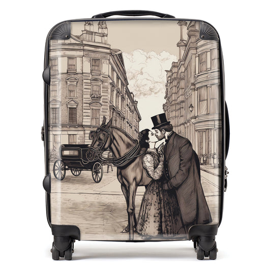 Victorian Lovers On A London Street Suitcase