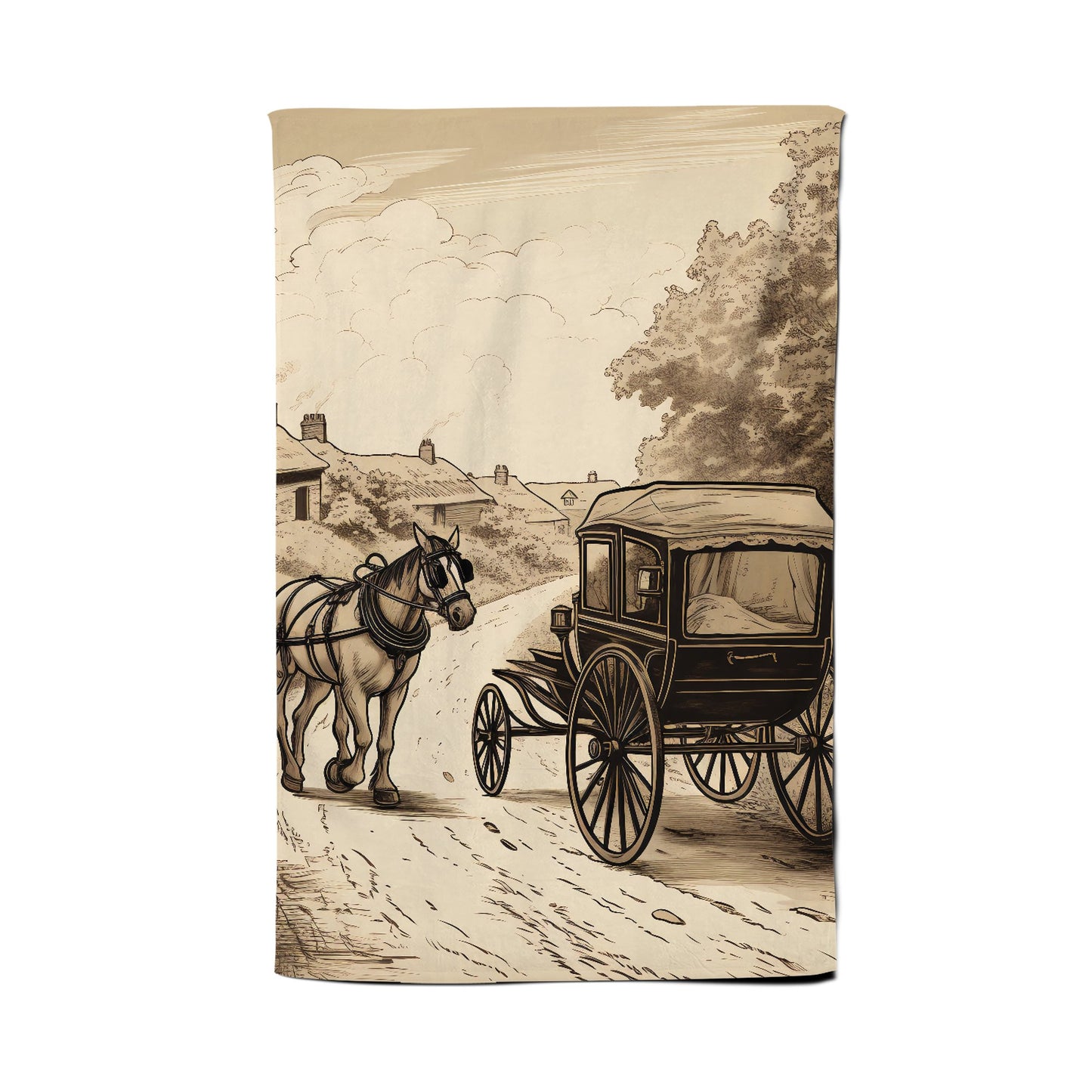 A Horse And His Cart Tea Towel