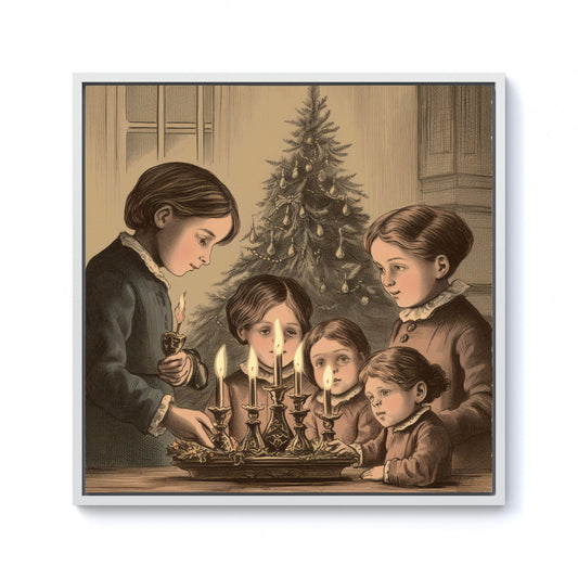 Christmas Candles Framed Canvas