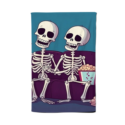 Skeletons At The Cinema Tea Towel