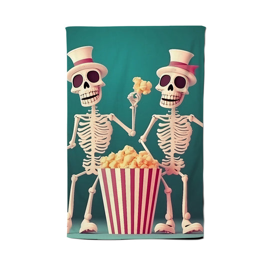 Skeletons With Popcorn Tea Towel