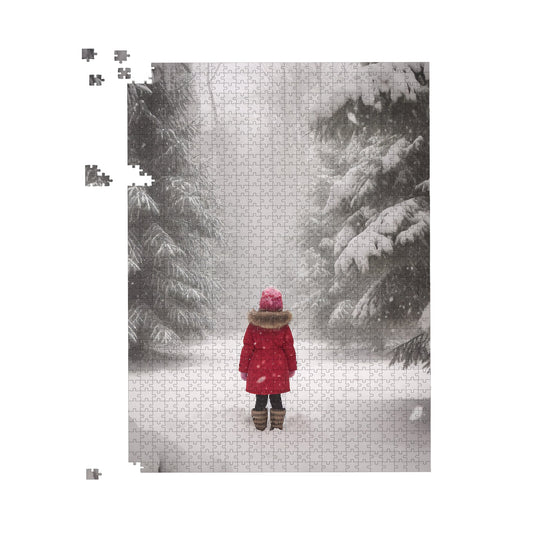 Little Girl In The Snow Jigsaw Puzzle