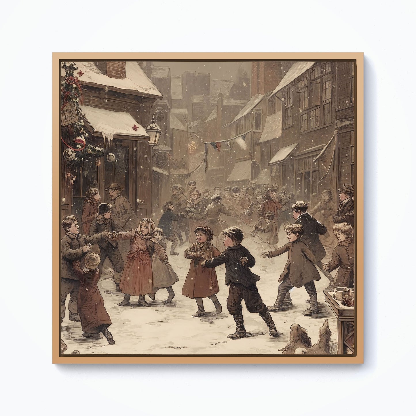 Dancing In The Street Framed Canvas