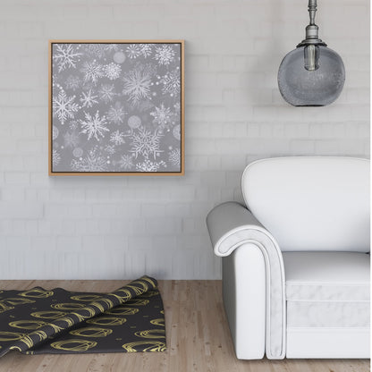 Slowflakes And Ice Framed Canvas