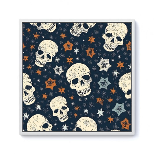 Skulls And Stars Framed Canvas