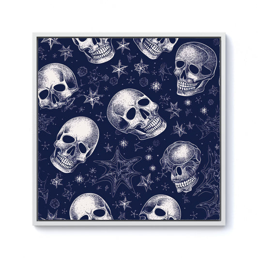 Evening Skulls And Stars Framed Canvas