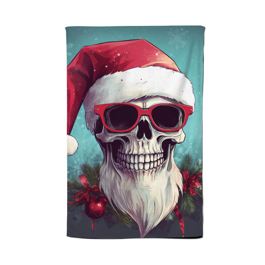 Santa Skull Splashart Tea Towel