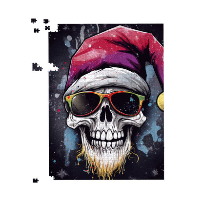 Happy Santa Skull Splashart Jigsaw Puzzle