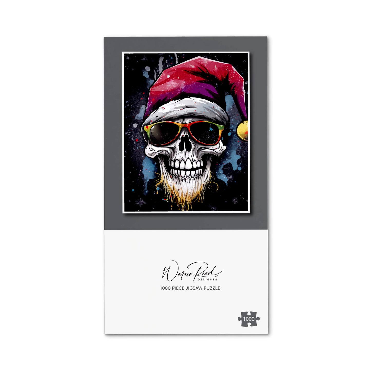 Happy Santa Skull Splashart Jigsaw Puzzle