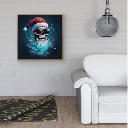 Magical Santa Hat Skull Splashart Framed Canvas