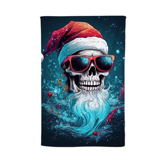 Magical Santa Hat Skull Splashart Tea Towel