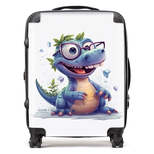 Happy Dinosaur With Glasses Suitcase