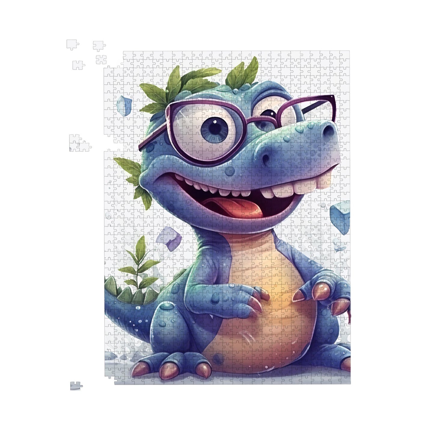 Happy Dinosaur With Glasses Jigsaw Puzzle