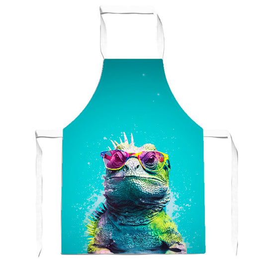 Inquisitive Splashart Iguana Apron