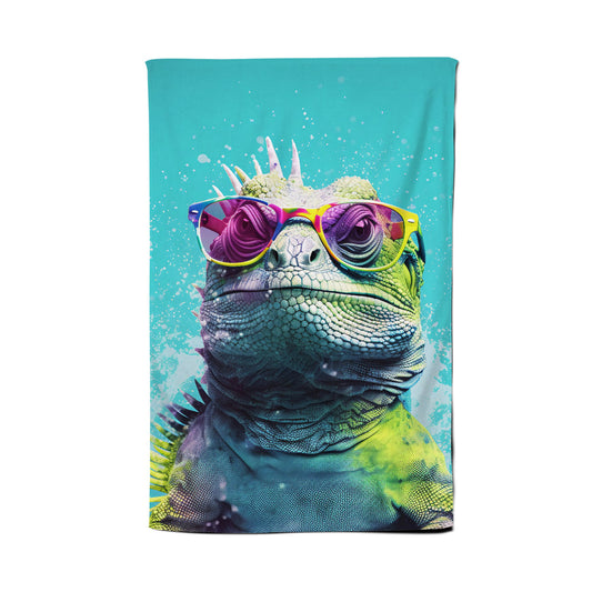 Inquisitive Splashart Iguana Tea Towel