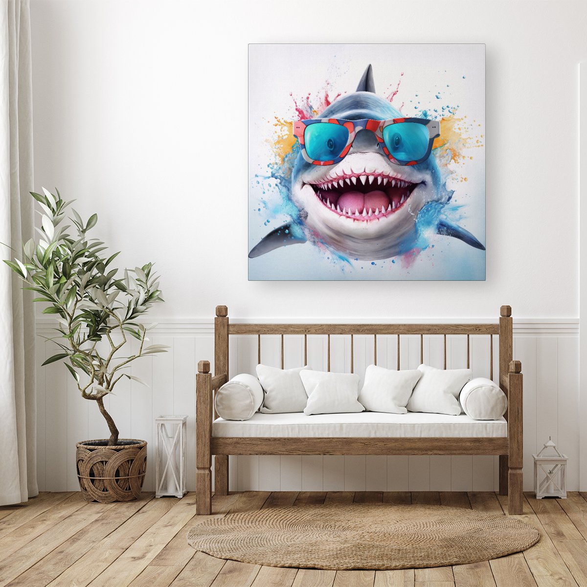 Splashart Shark In Glasses Canvas