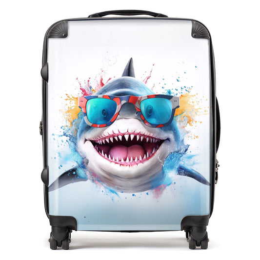 Splashart Shark In Glasses Suitcase