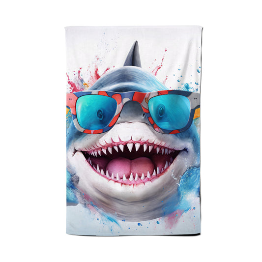 Splashart Shark In Glasses Tea Towel