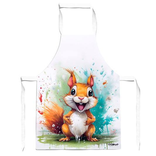 Happy Splashart Squirrel Apron