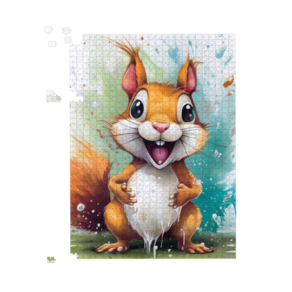 Happy Splashart Squirrel Jigsaw Puzzle