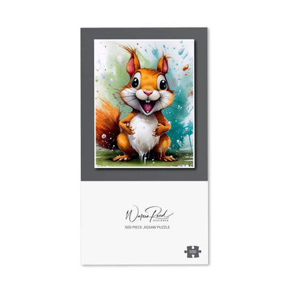 Happy Splashart Squirrel Jigsaw Puzzle