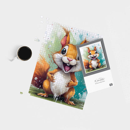 Happy Splashart Squirrel Jigsaw Puzzle