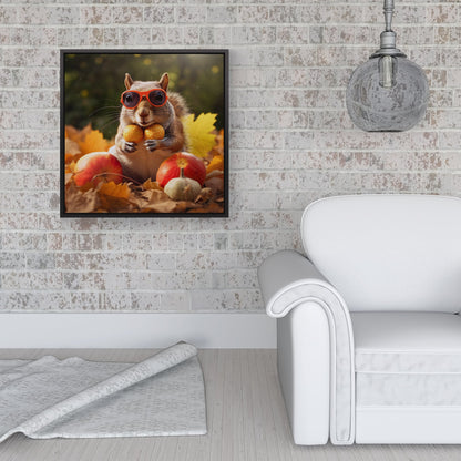 Nuts For Winter Framed Canvas