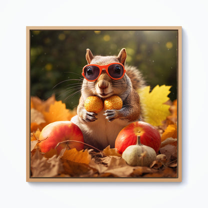 Nuts For Winter Framed Canvas