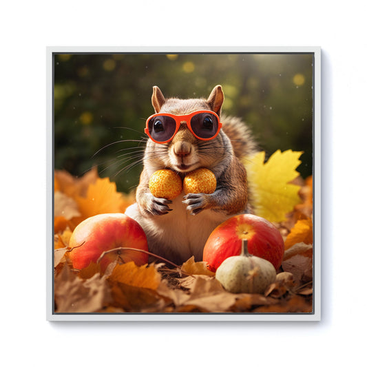 Nuts For Winter Framed Canvas