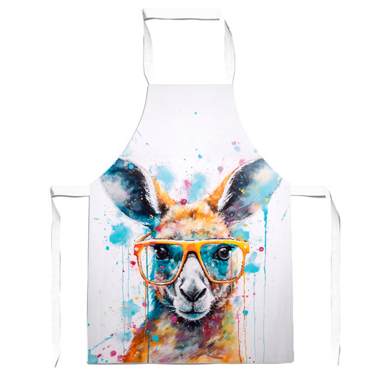 Splashart Kangaroo In Glasses Apron