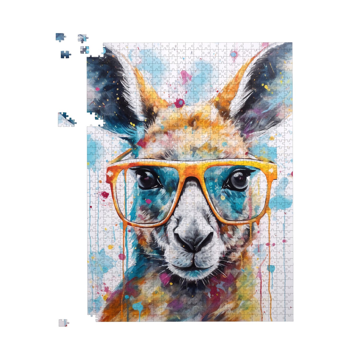 Splashart Kangaroo In Glasses Jigsaw Puzzle