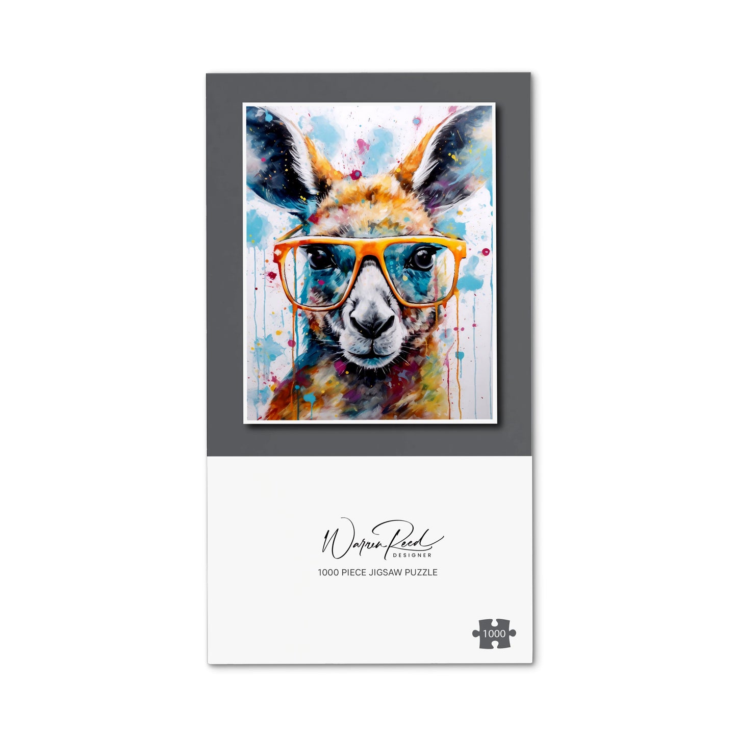 Splashart Kangaroo In Glasses Jigsaw Puzzle