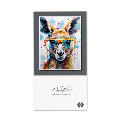 Splashart Kangaroo In Glasses Jigsaw Puzzle