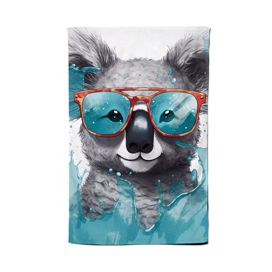 Splashart Koala In Glasses Tea Towel