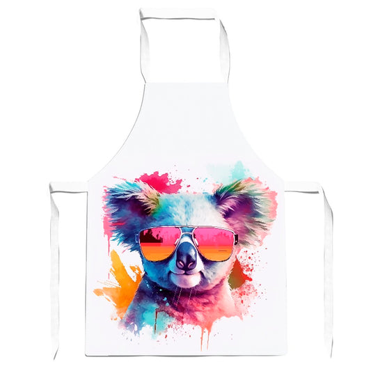 Colourful Splashart Koala In Glasses Apron