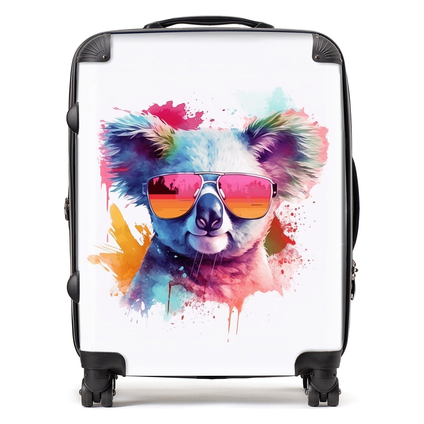 Colourful Splashart Koala In Glasses Suitcase