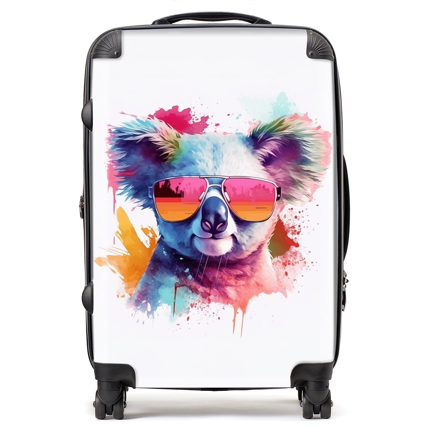 Colourful Splashart Koala In Glasses Suitcase