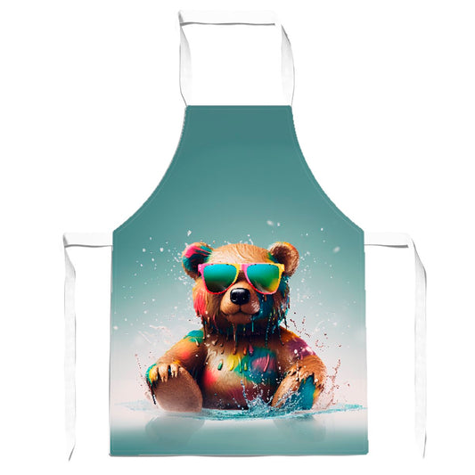 Splashart Bear In Glasses Apron