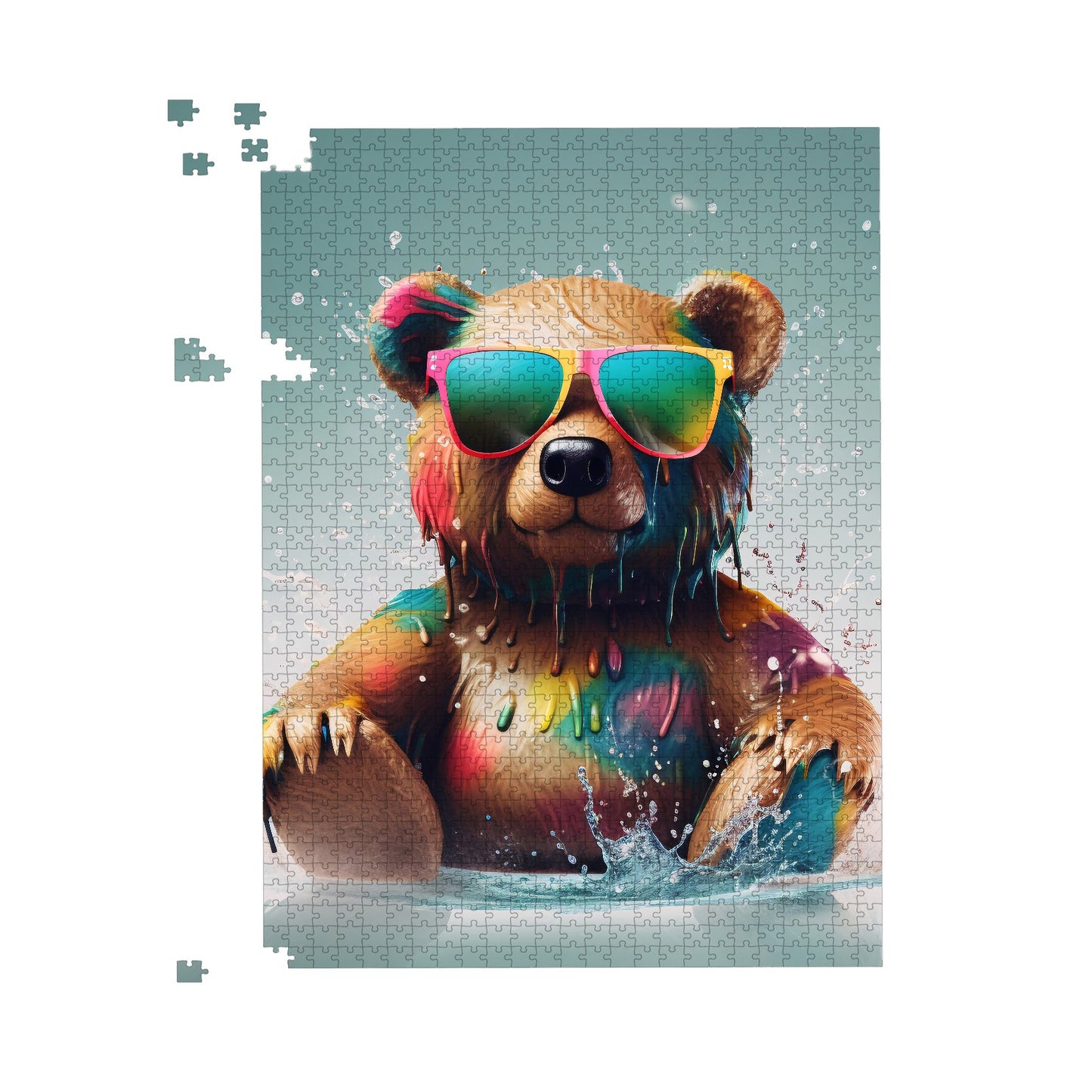 Splashart Bear In Glasses Jigsaw Puzzle