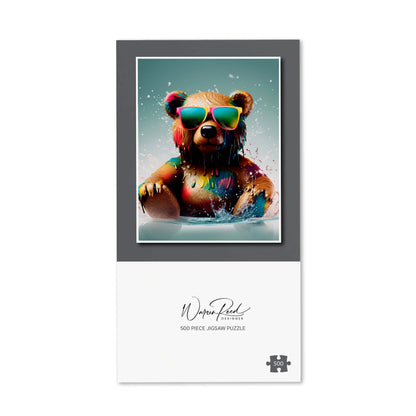 Splashart Bear In Glasses Jigsaw Puzzle