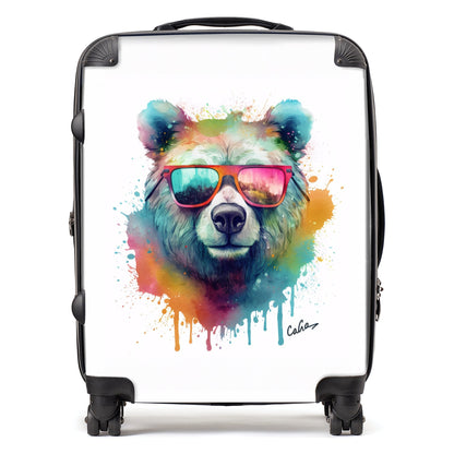 Splashart Colourful Bear In Glasses Suitcase