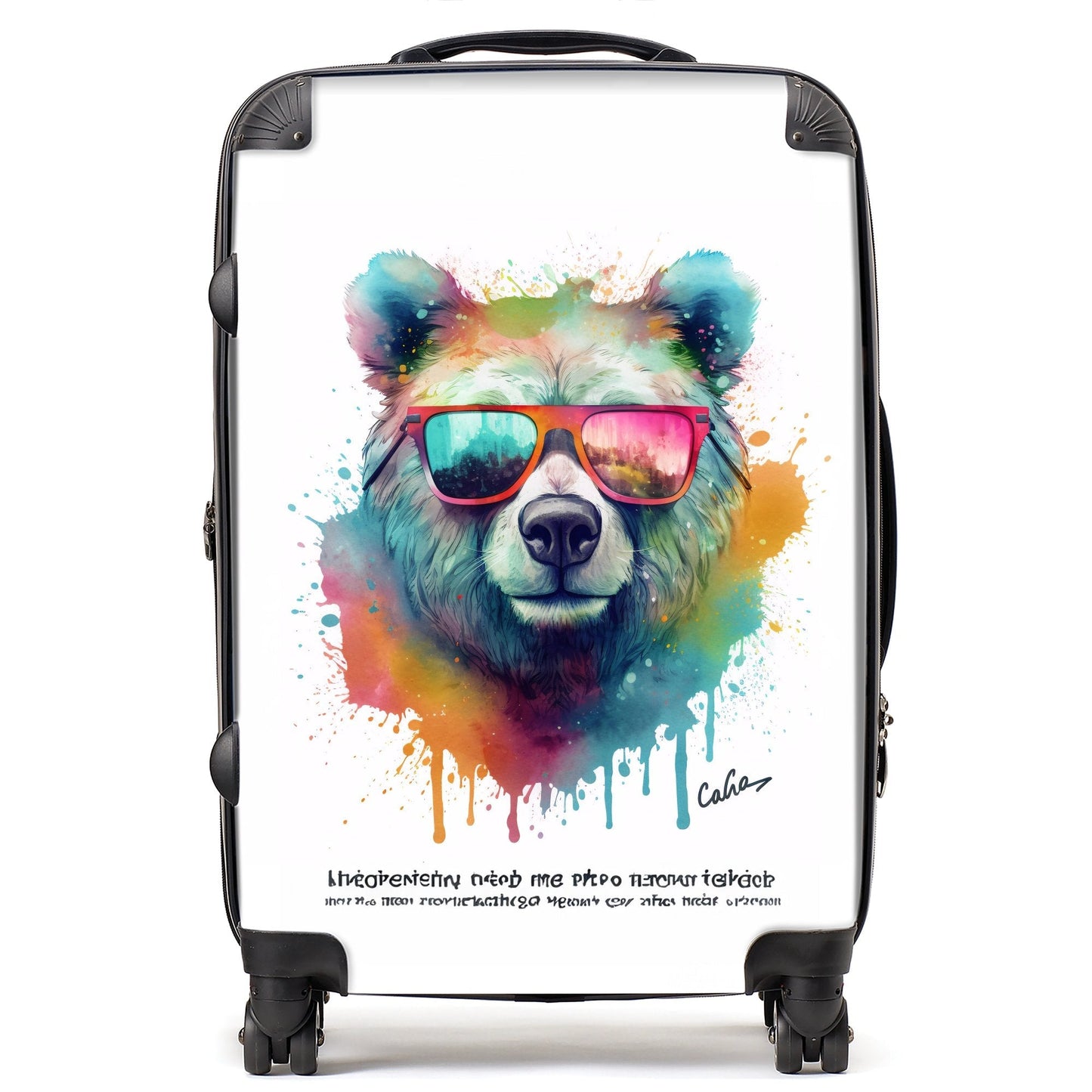 Splashart Colourful Bear In Glasses Suitcase