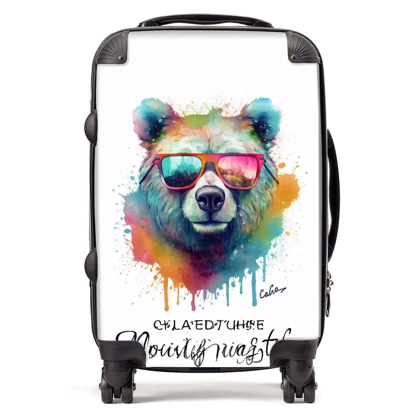 Splashart Colourful Bear In Glasses Suitcase