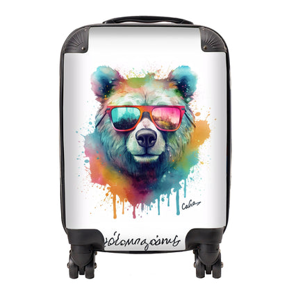 Splashart Colourful Bear In Glasses Suitcase