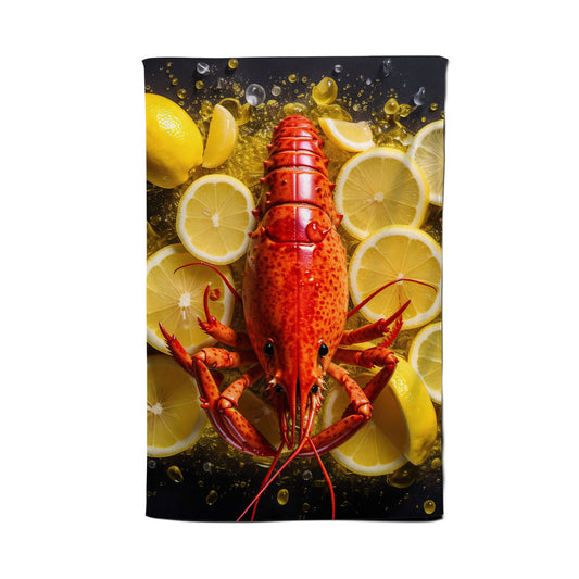 Lobster On Lemons Tea Towel