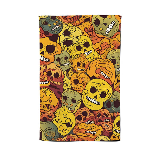 Autumnal Skulls Pattern Tea Towel